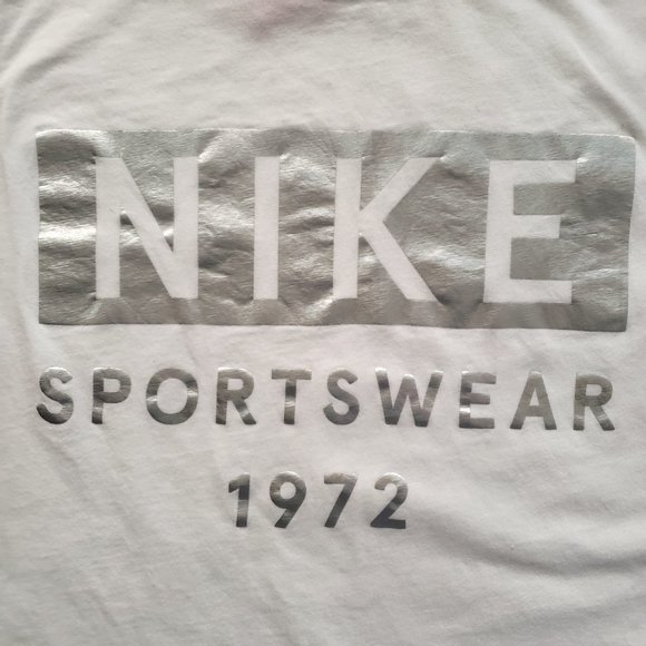Pair of Sleeveless Nike Cotton Tees with Silver Letters Medium - Picture 8 of 10